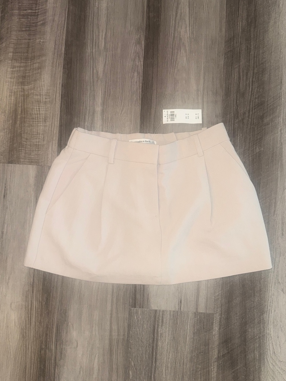 Cream Tailored Mini Skirt